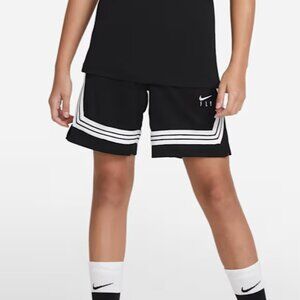 Nike Fly Crossover Youth Basketball Shorts Black White Size M+